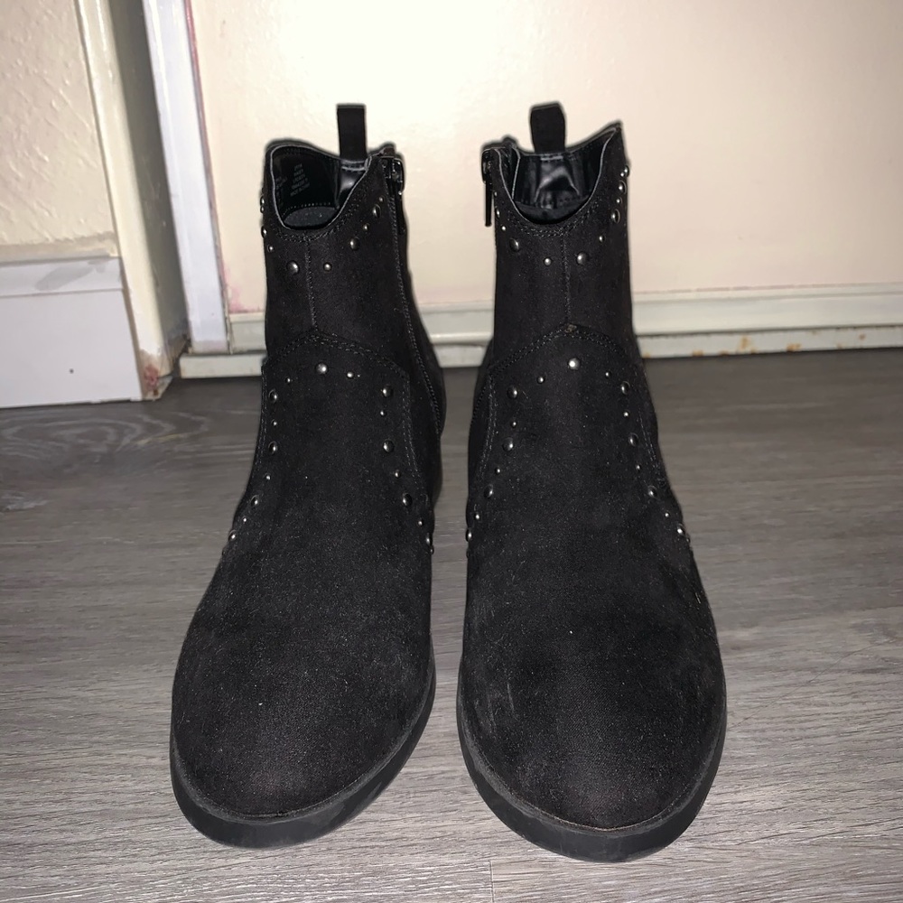 Black Studded Ankle Booties